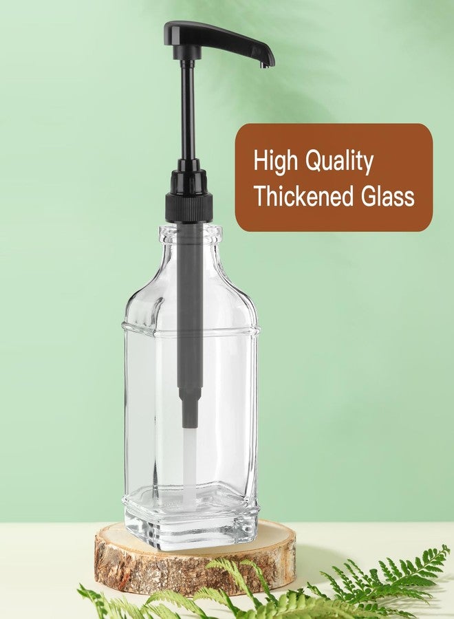 STARSIDE 16 oz Coffee Syrup Dispenser,4 pcs Clear Glass Syrup Bottle with 1/4oz Capacity Pump,Syrup Dispenser for Coffee Bar with Plastic Pump and Syrup Labels - Image 3